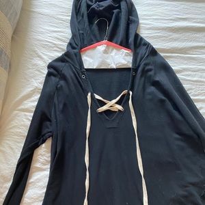 Project Social Tee lace up sweatshirt with hood